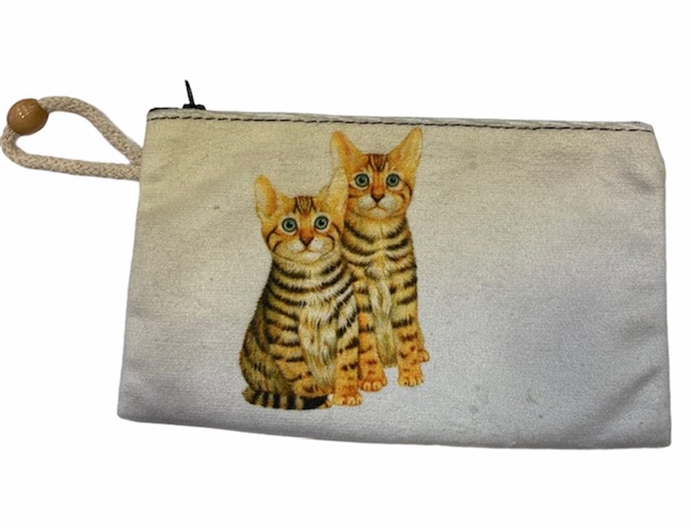 2 Sarman Kedi Cüzdan/Çanta 19 x 12 cm