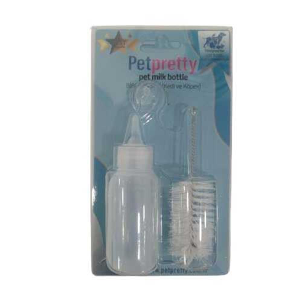 Pet Pretty Yavru Kedi ve Köpek için Biberon ve Temizleme Fırçası Seti 60 ml