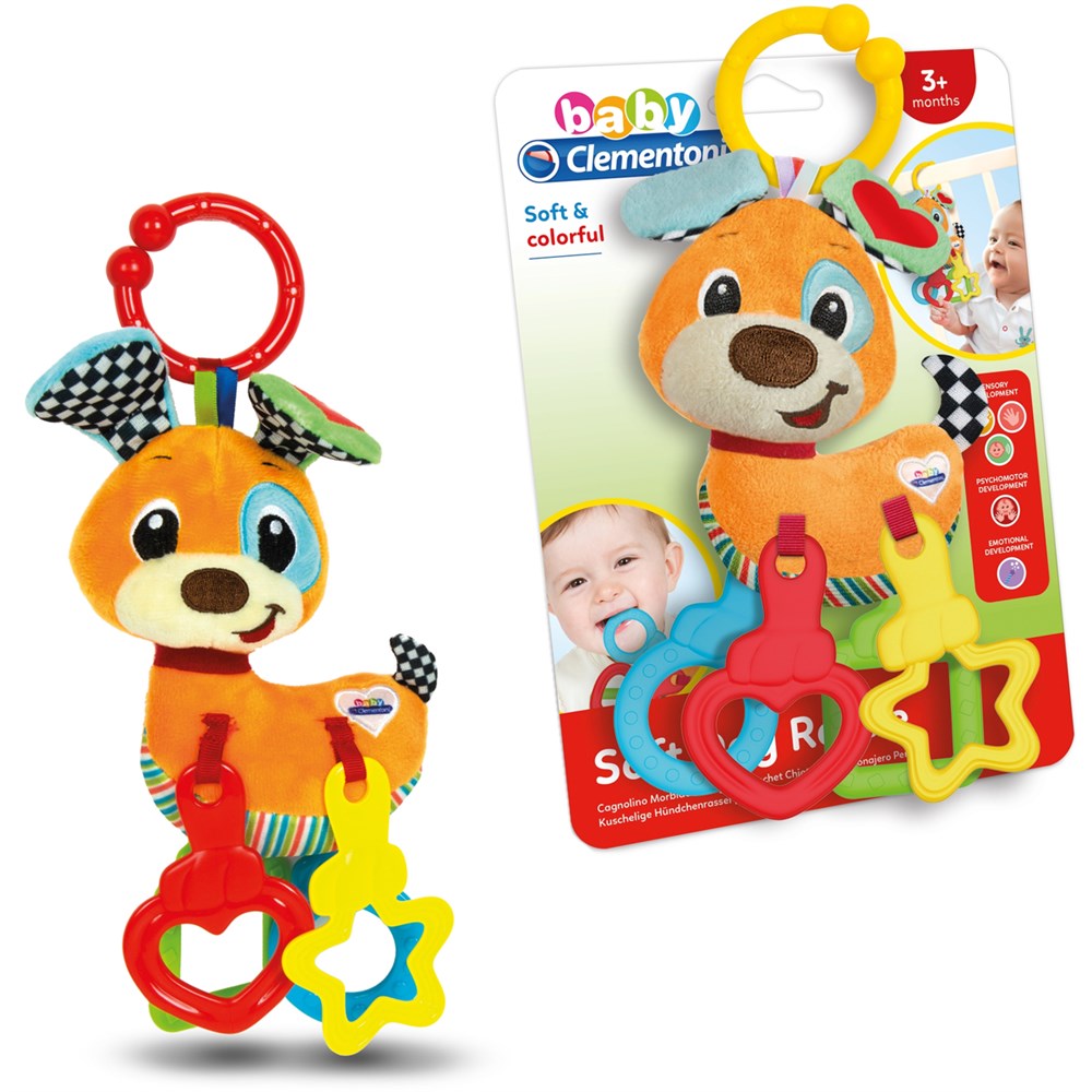 Baby Clementoni Peluş Bebek Çıngırağı Köpek Şekilli
