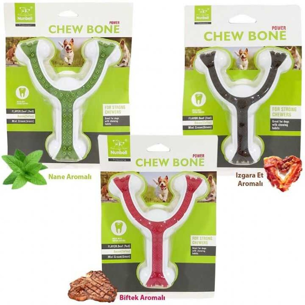 Nunbell Kuvvetli Çiğneyen Köpekler için Aromalı Sert Çatal Oyuncak S 12 cm