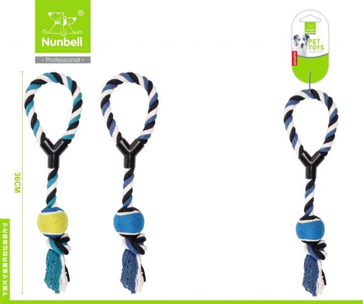 Nunbell Tenis Toplu Y Şekilli Köpek Oyun ve Diş İpi 40 cm