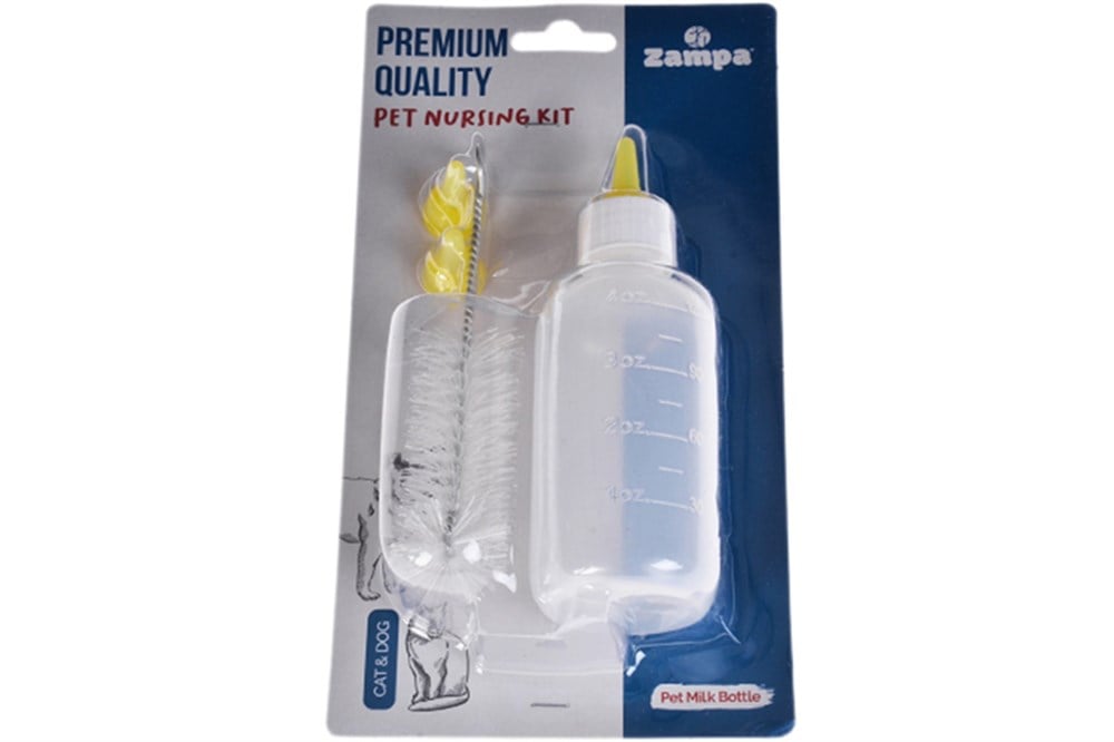 Zampa Yavru Kedi ve Köpek için Biberon ve Temizleme Fırçası Seti 120 ml
