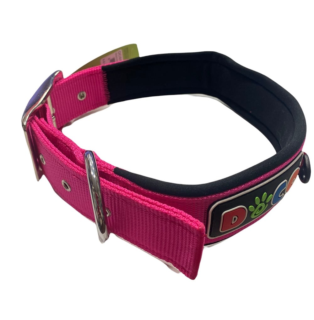 Doco Signature Büyük Irk Köpek Boyun Tasması Pink XL  4,5 cm x 50-60 cm 