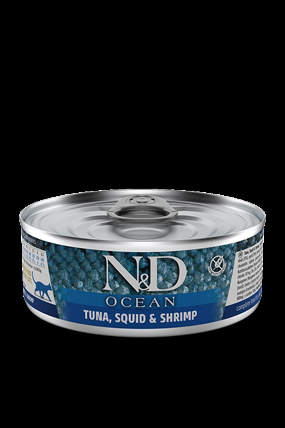 N&D Ocean 80 gr Ton Balığı, Kalamar ve Karidesli Tahılsız Yetişkin Kedi Konservesi 