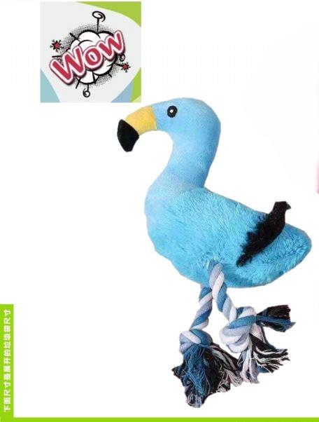 Wow Sesli, Diş İpli Peluş Flamingo Köpek Oyuncağı 40 cm