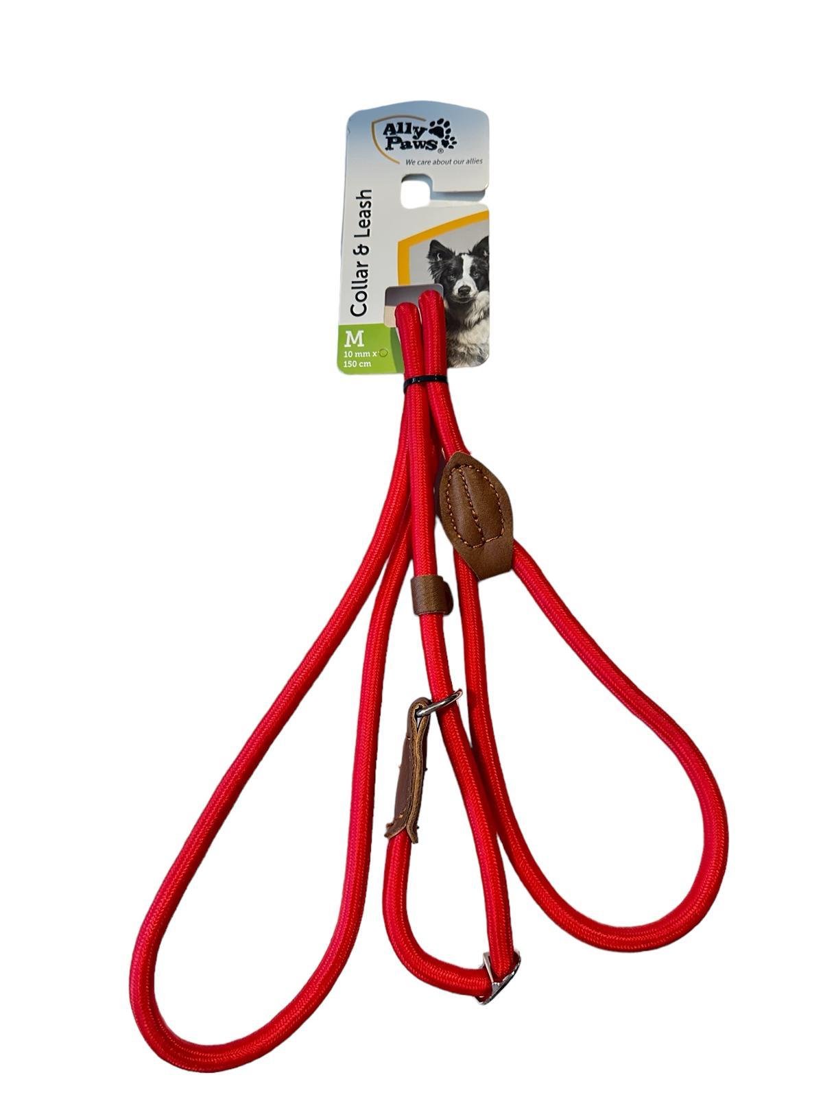 Ally Paws Boyun ve Gezdirme Tasması Kırmızı M 1 cm x 150 cm