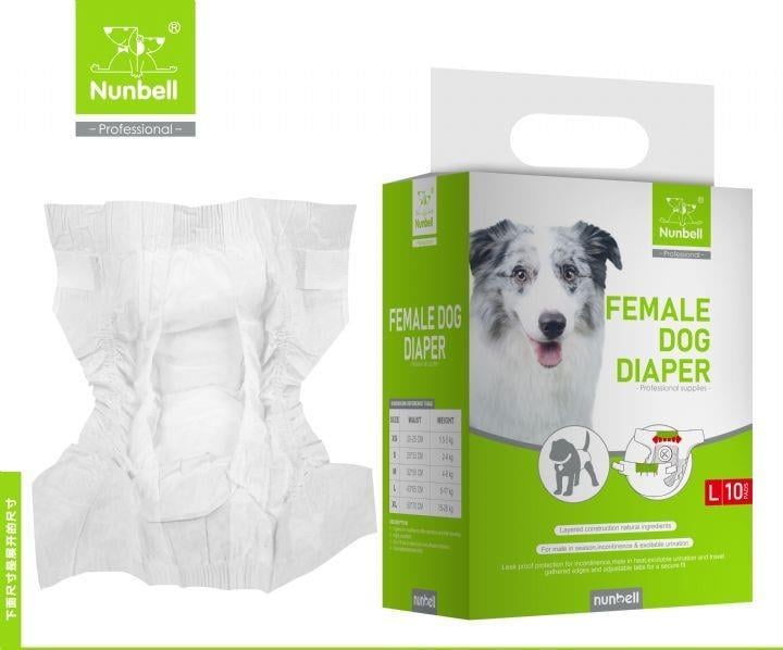 Nunbell Dişi Köpek Külodu/Bağlama Bezi XL 10'lu (15-26 kg arası)