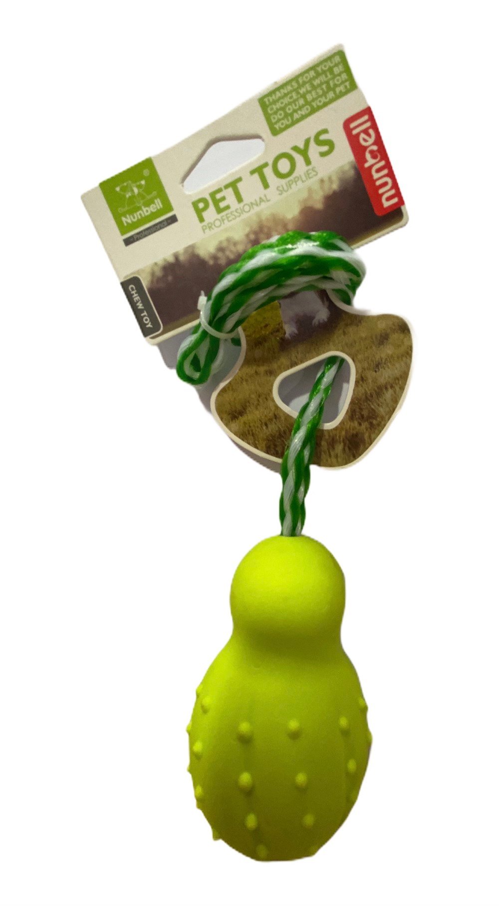 Pet Toys İpli, Zilli Sert Plastik Köpek Oyuncağı 9 cm x 60 cm