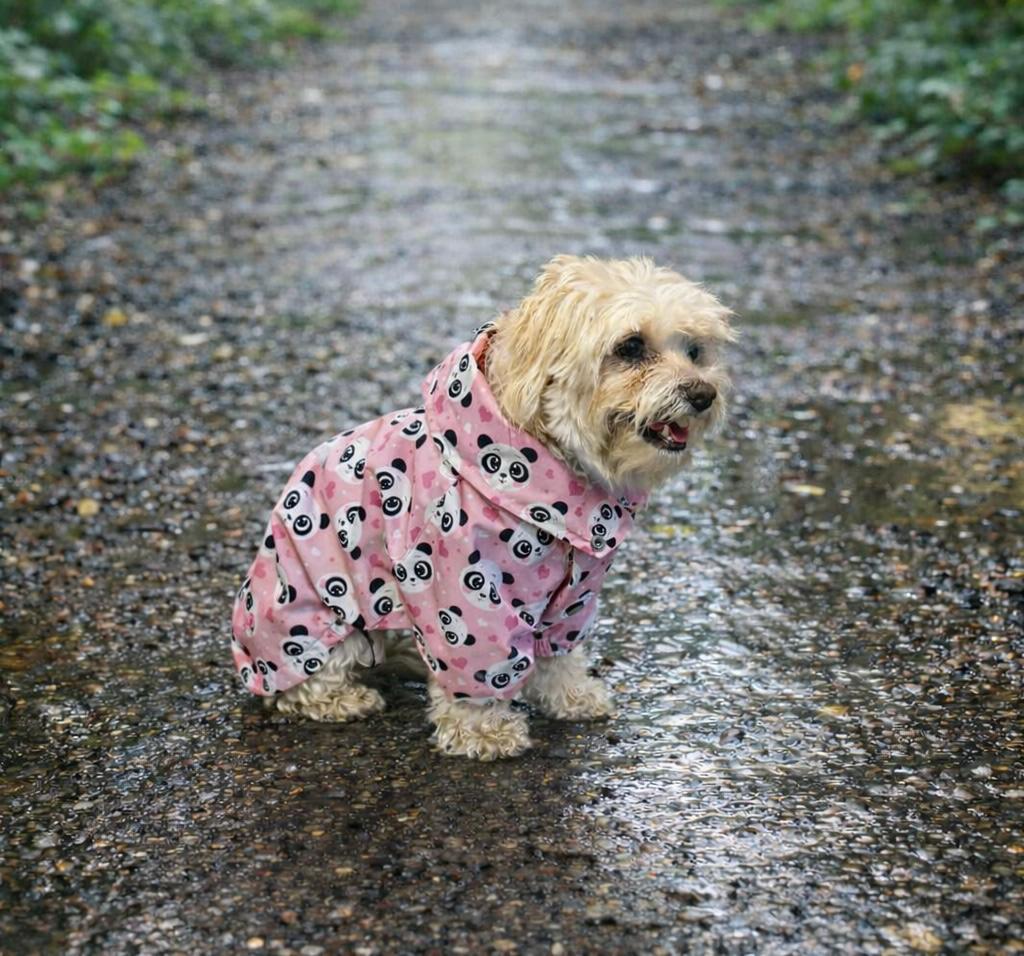 Gedyco Pink Panda Polarlı Küçük Irk Köpek Yağmurluğu