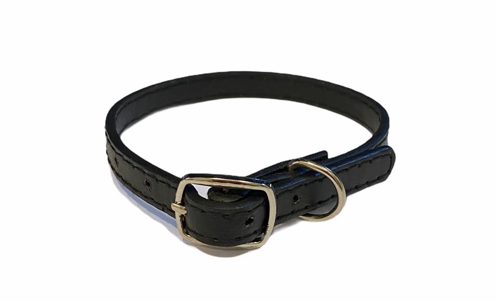 Siyah Deri Kedi ve Köpek Boyun Tasması