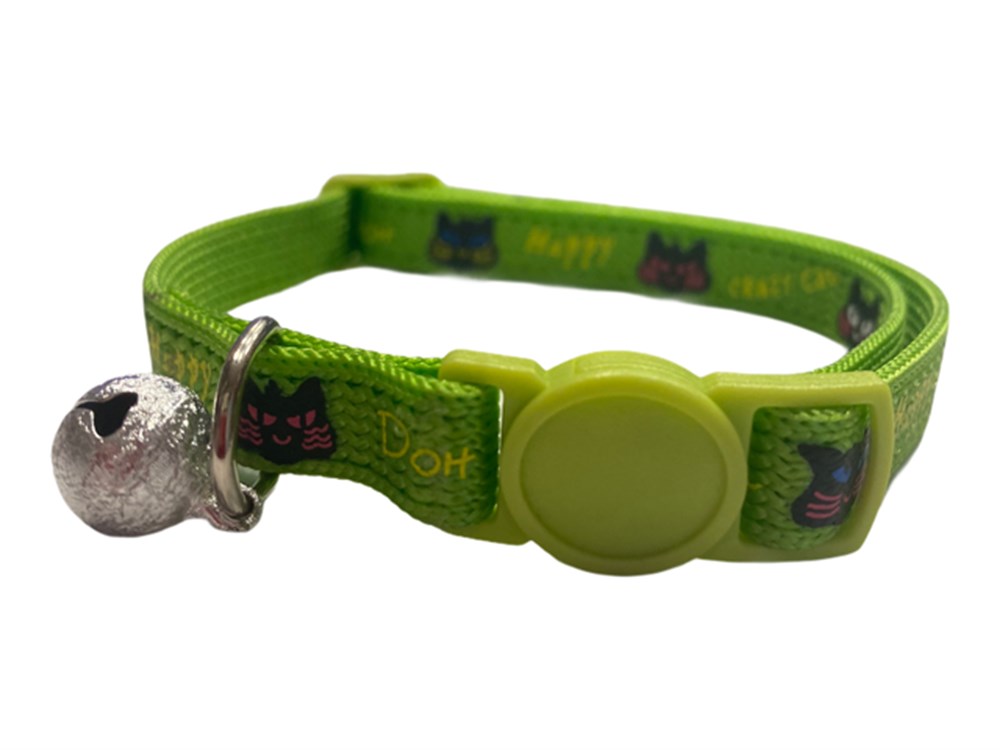 Crazy Cat Neon Yeşil, Zilli Boyun Tasması
