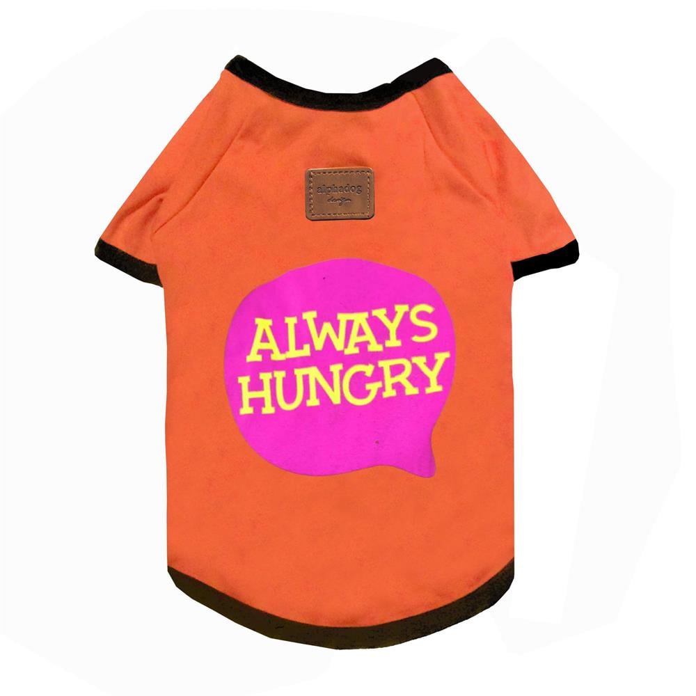 Alphadog Always Hungry Turuncu Küçük Irk Köpek T-shirtü (2 kg-12 kg arasına uygun)