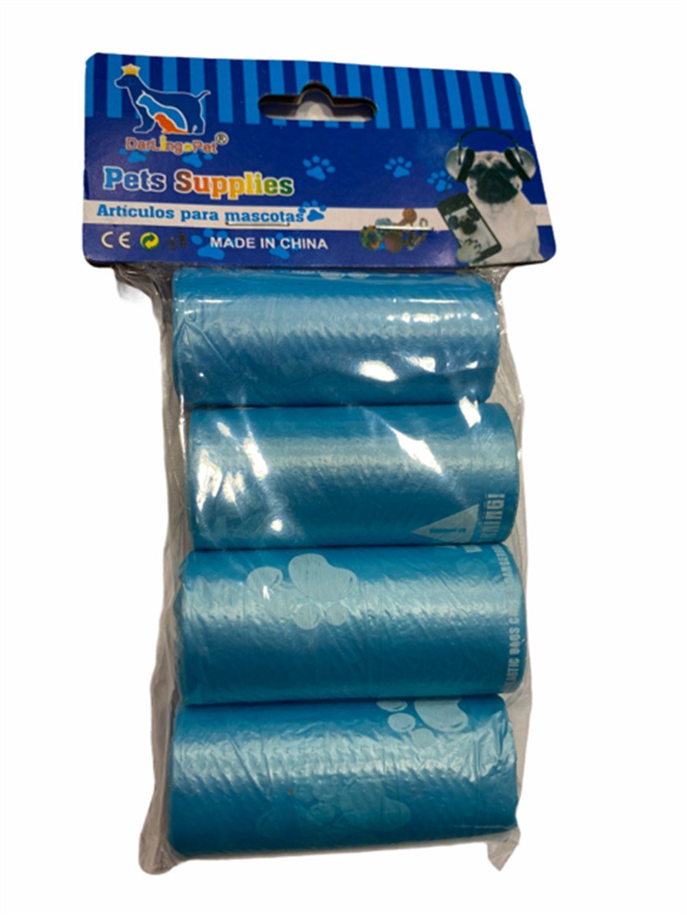 Pati Desenli Mavi Köpek Kaka Toplama Poşeti