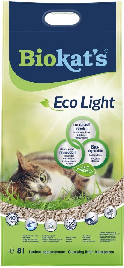 Biokat's Topaklaşan Pelet Kedi Kumu Eco Light - 5,3 kg 8 lt