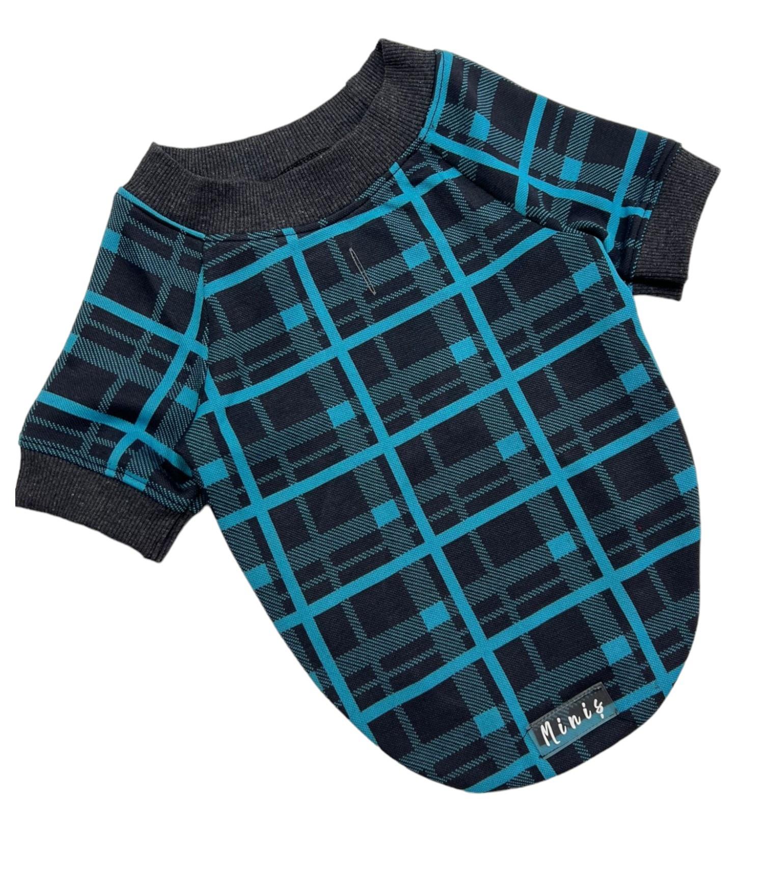 Miniş Turkuaz Çizgili Küçük Irk Köpek Sweatshirtü