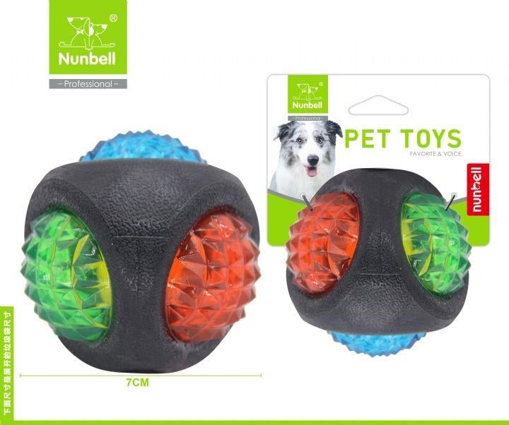 Nunbell Işıklı Kauçuk Köpek Top Oyuncağı 7 cm