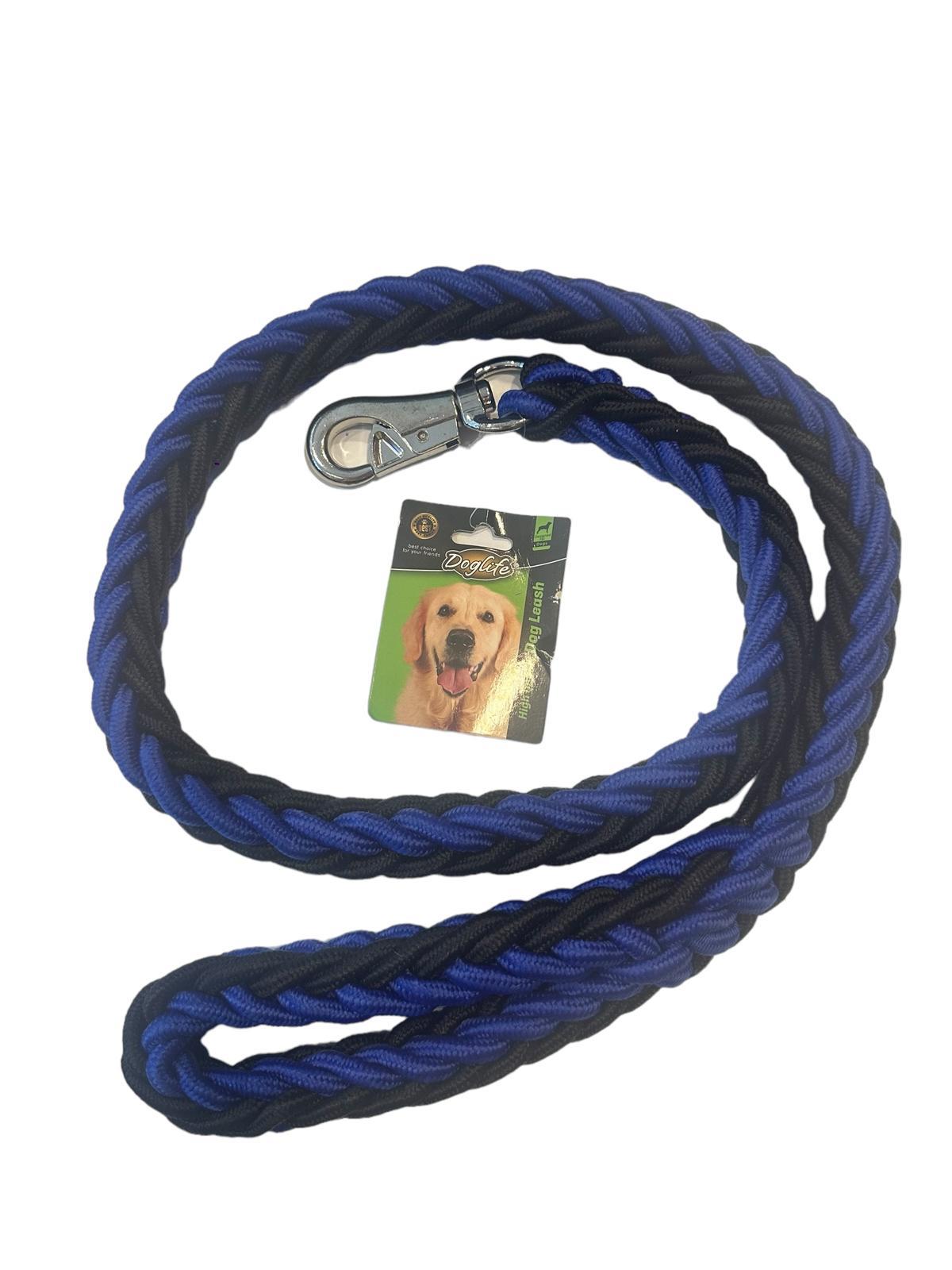 Doglife Lacivert/Siyah Kalın Köpek Gezdirme Halat Kayışı 130 cm