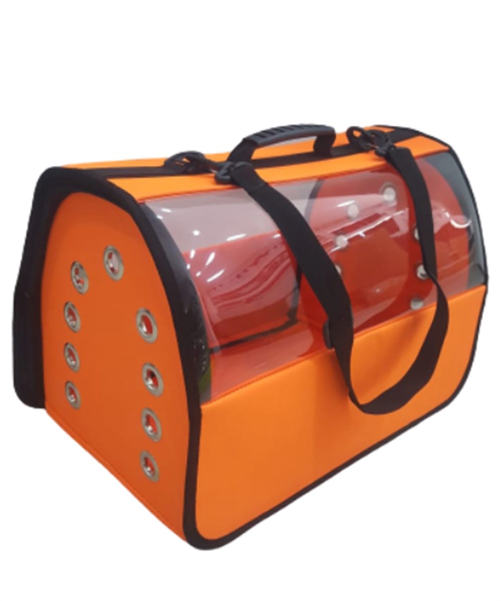 Şeffaf Büyük Turuncu Taşıma Çantası 50 cm x 30 cm x 30 cm