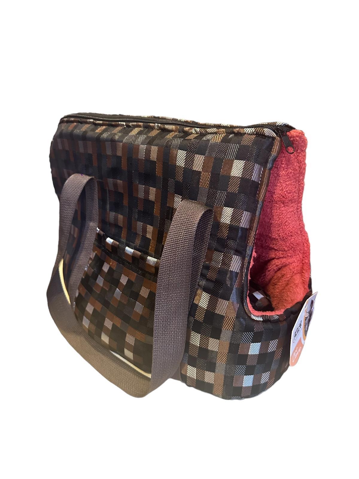 Ally Paws Fermuarlı Plaid Kedi ve Küçük Köpek Taşıma Çantası