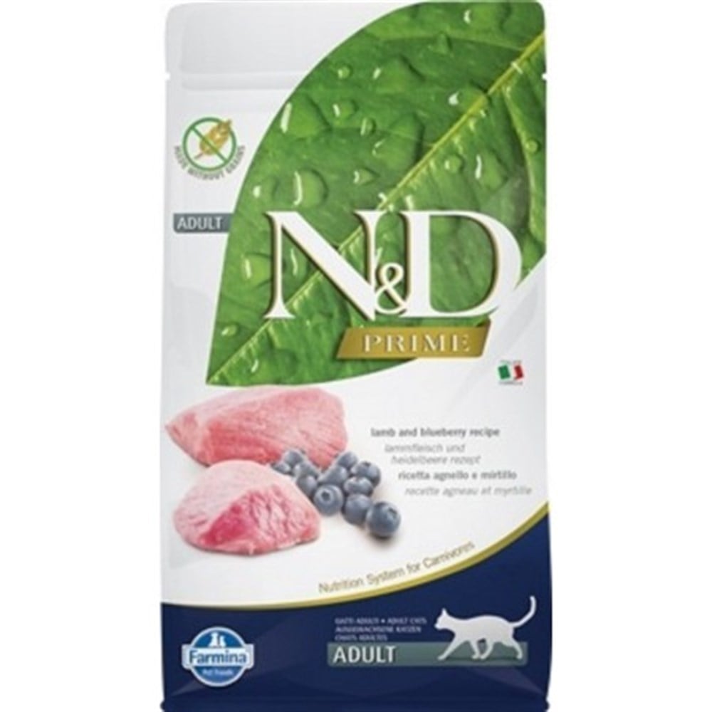 N&D Prime Tahılsız 10 kg Kuzu Etli Yaban Mersinli Kedi Maması