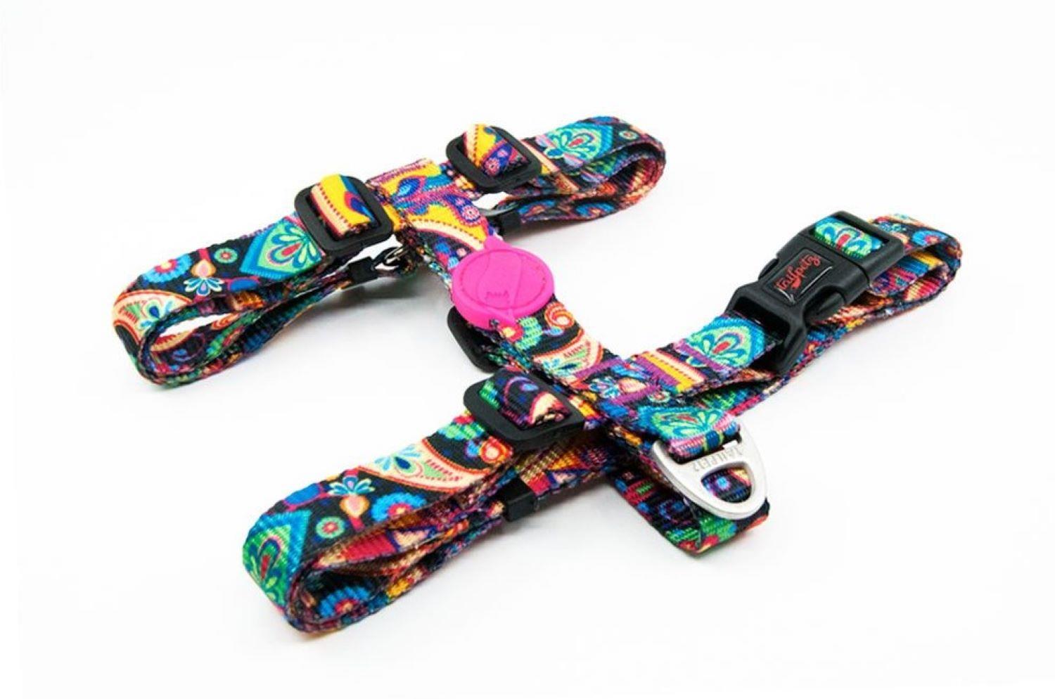 Tailpetz H-tip Paisley XS Çok Küçük Irk Köpek Göğüs Tasması (Göğüs 23 cm x 38 cm)