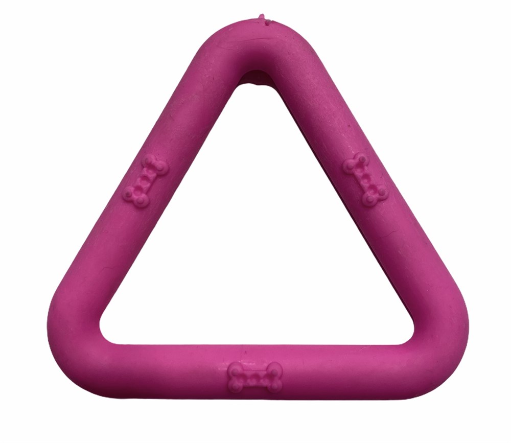 Doglife Pembe Kauçuk Üçgen Köpek Diş Kaşıma Oyuncağı 8 cm