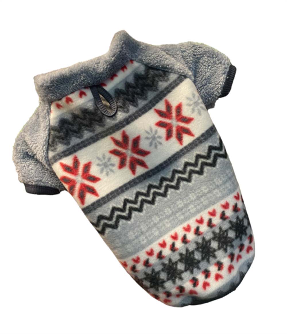 Gedyco Grey Snowflake Polar Orta Irk Köpek Sweatshirtü (8 kg-20 kg arası köpeklere uygundur)