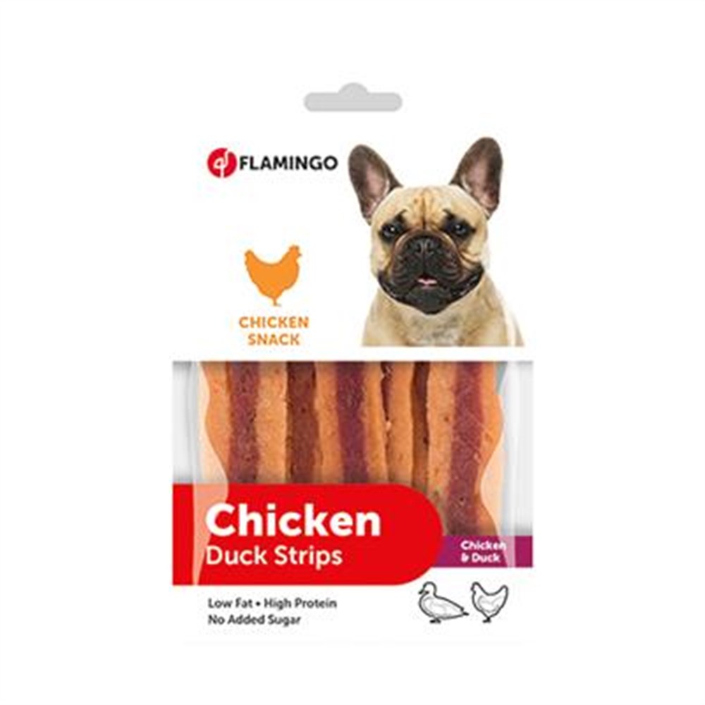 Flamingo Tavuk ve Ördekli Yumuşak Köpek Ödül Şeritleri 85 gr