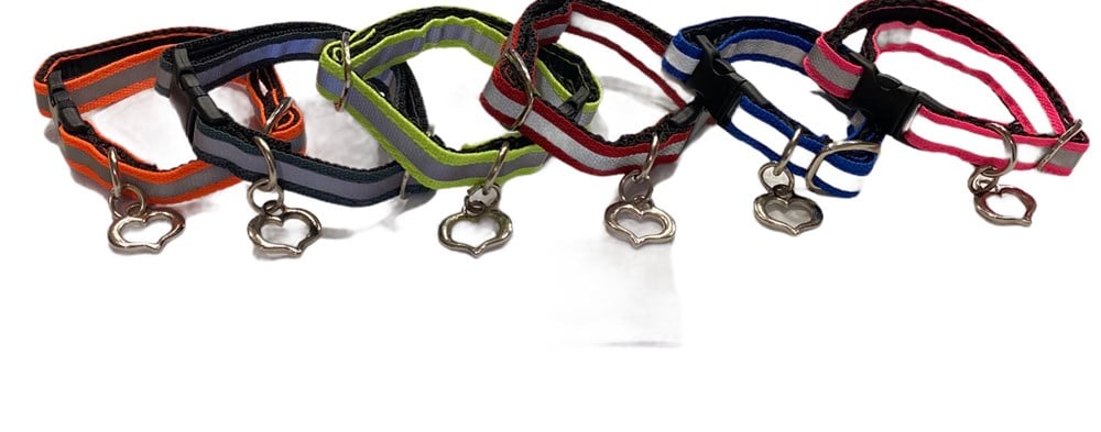 Metal Kalp Süslü Reflektörlü Boyun Tasması