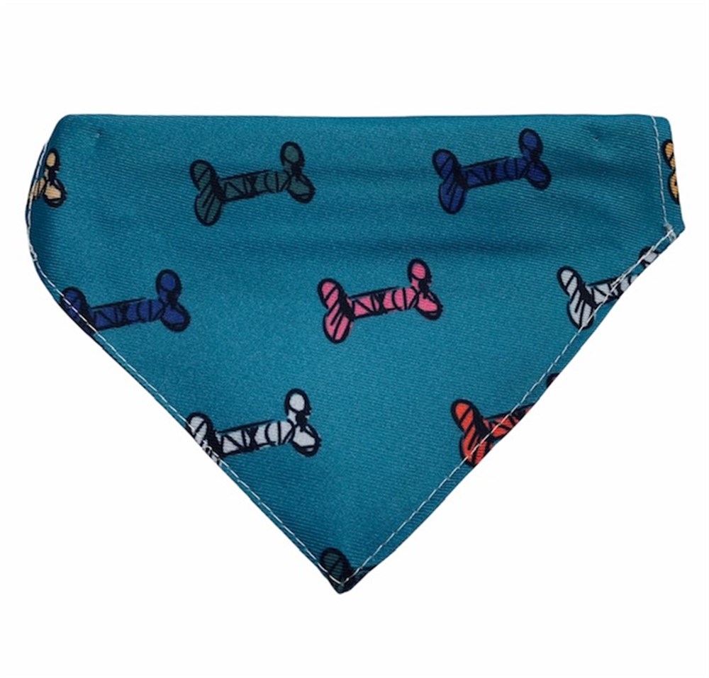 Kemik Desenli Bandanalı Köpek Boyun Tasması