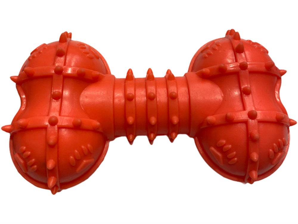 Zampa Ödül Doldurulabilen Turuncu Kauçuk Kemik Köpek Oyuncağı 14 cm