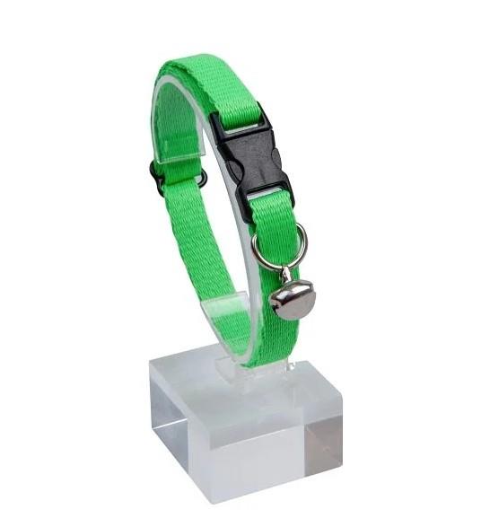 Güvenlik Kilitli Neon Yeşil Zilli Kedi Boyun Tasması, 22-30 cm