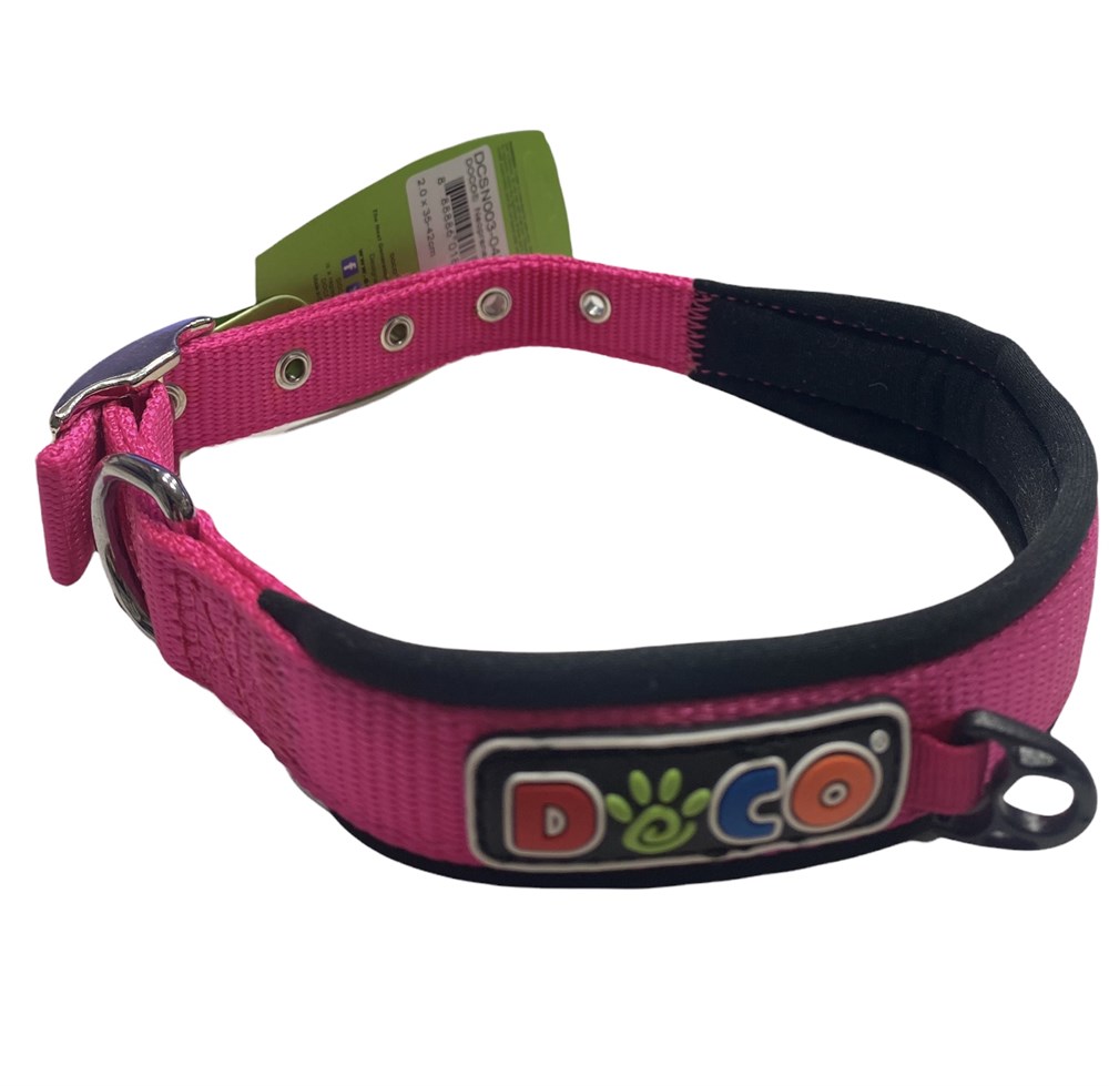 Doco Signature Küçük-Orta Irk Köpek Boyun Tasması Pink M  2,5 cm x 35-45 cm 