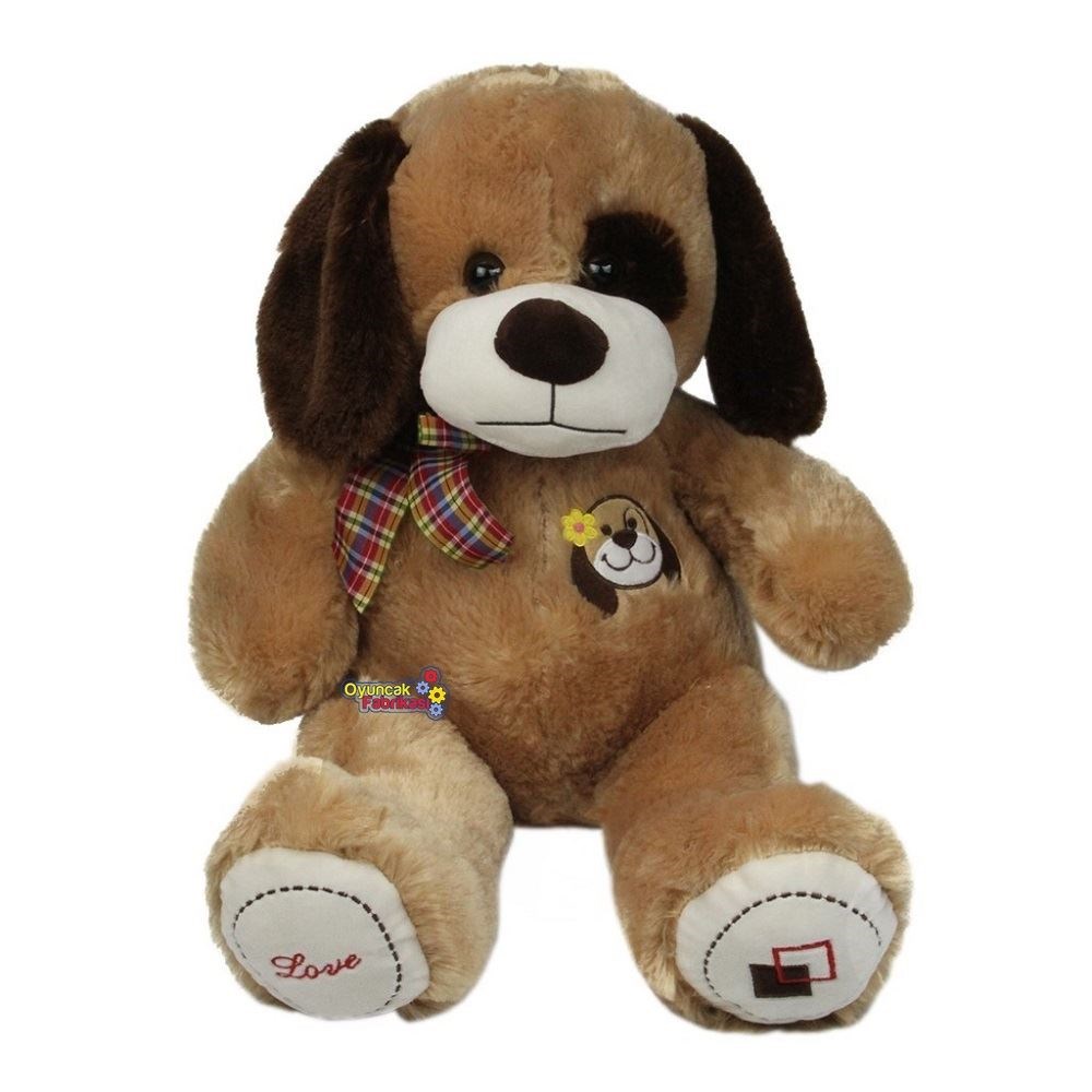 Oturan Tombik Peluş Köpek 43 cm (Oturur pozisyonda)