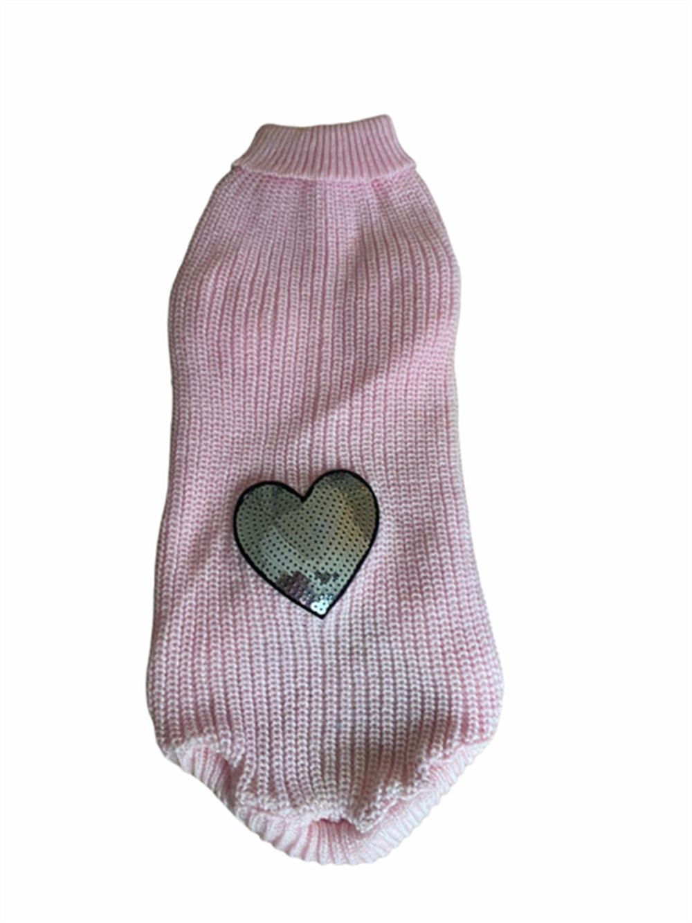 Pullu Kalpli Boğazlı Pembe Kazak