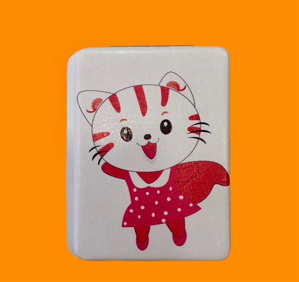 Tatliş Kedi Desenli Makyaj Aynası