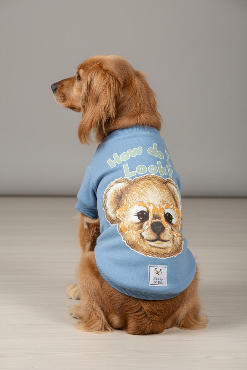 Miniş How Do I Look Blue Teddy Küçük Köpek Pamuklu Sweatshirt