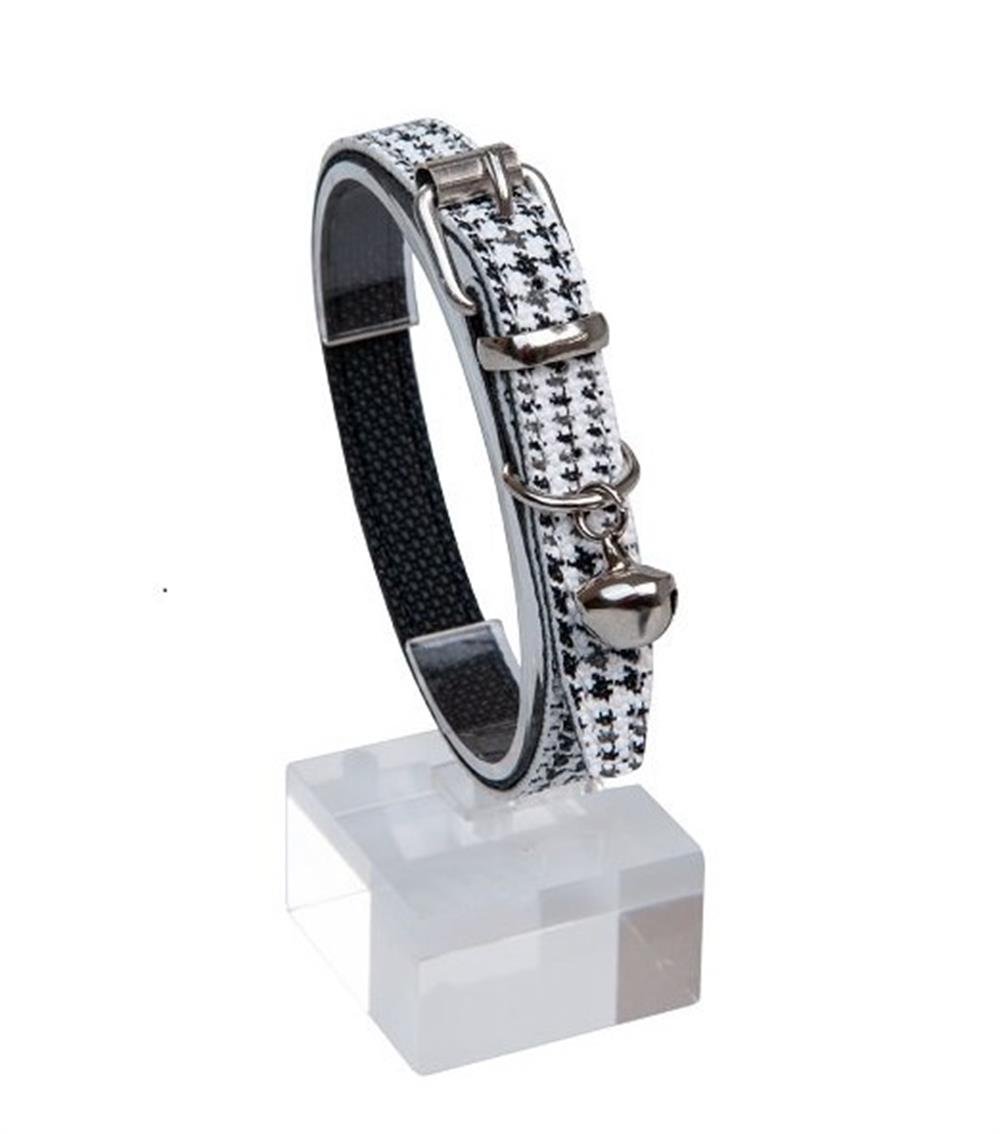 Kazayağı Desenli Zilli Kedi Boyun Tasması, 22-30 cm