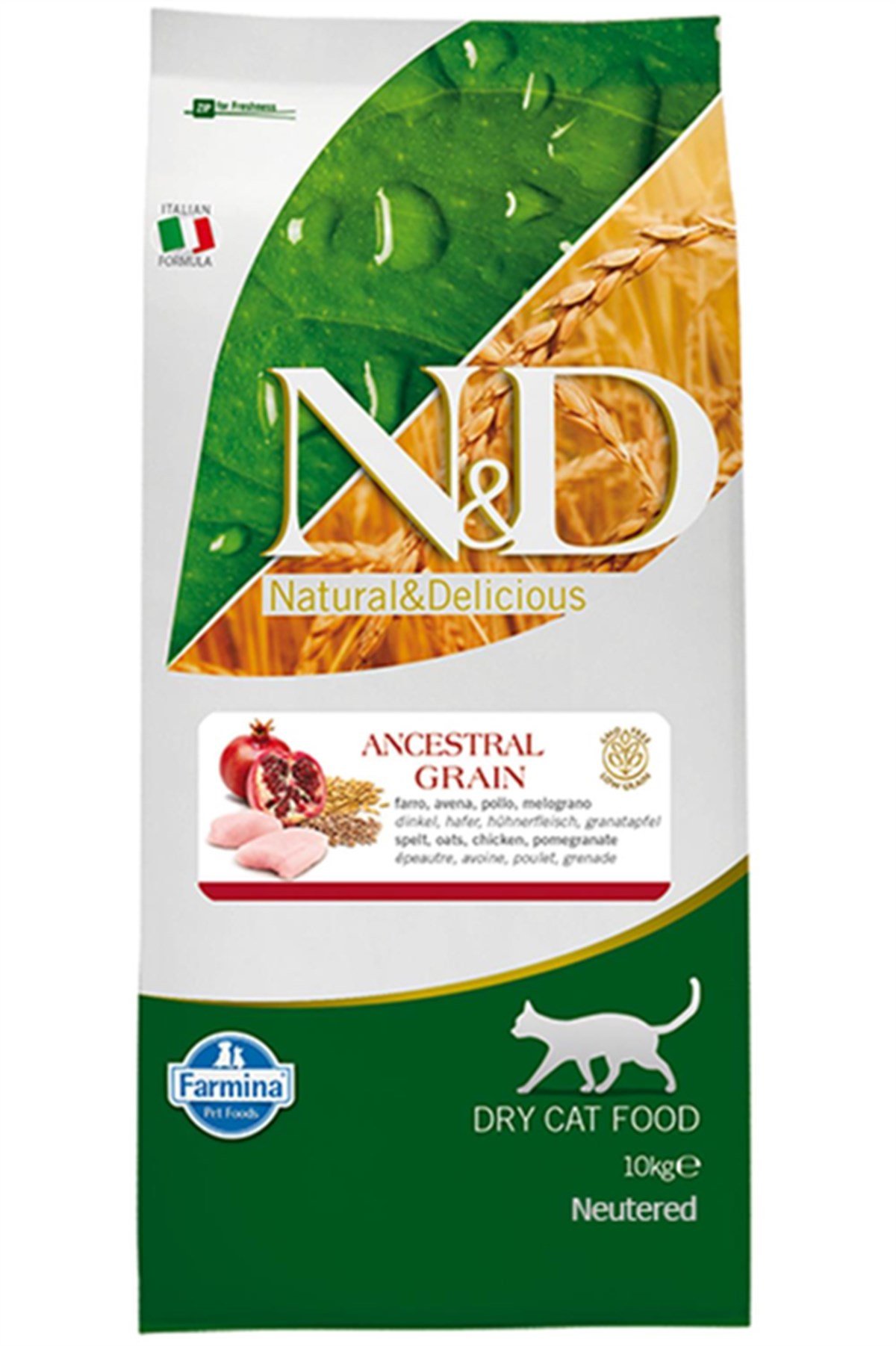 N&D Düşük Tahıllı 10 kg Tavuklu Narlı Kısırlaştırılmış Kedi Maması