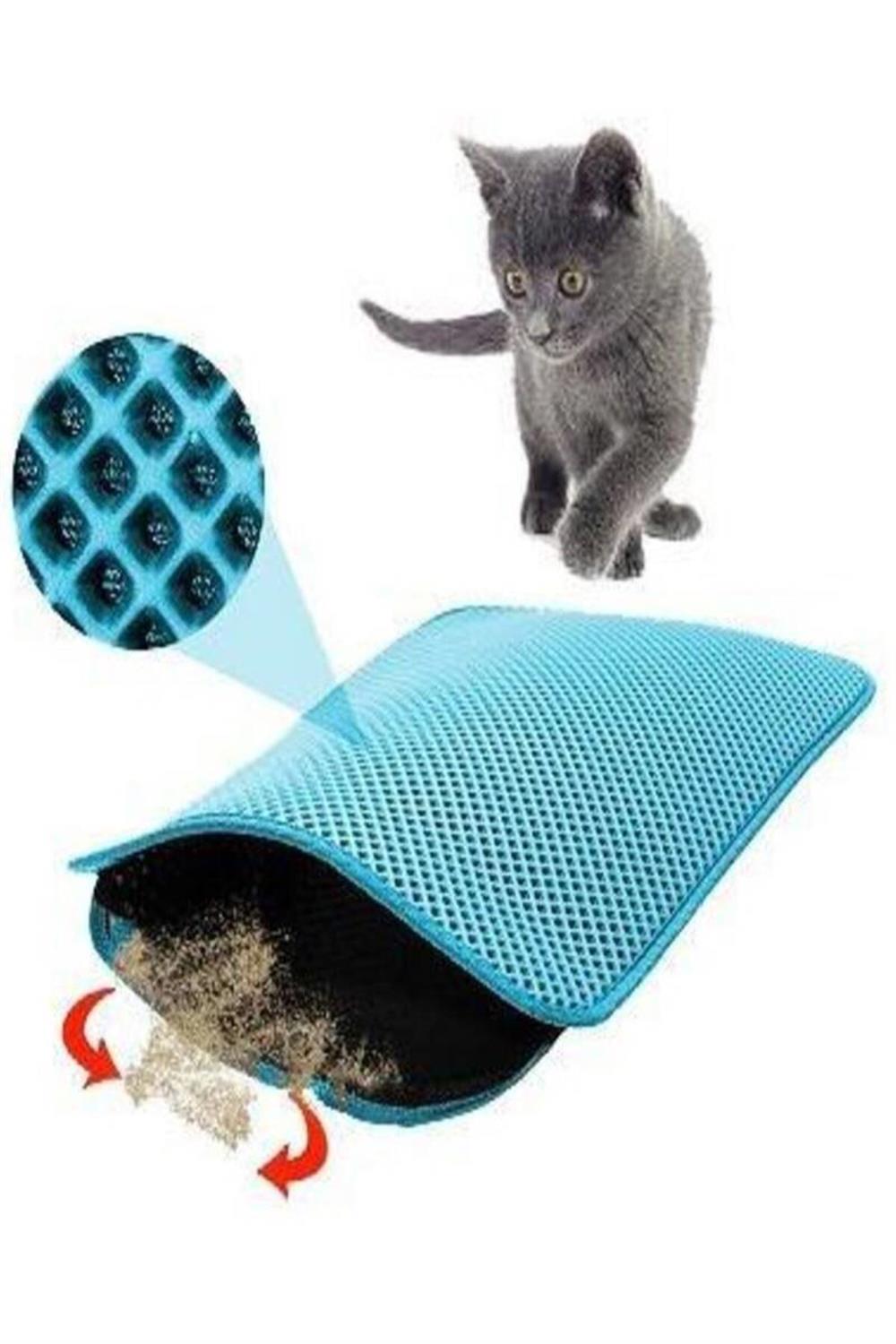 Elekli Kedi Tuvalet Paspası Turkuaz 60 x 50 cm