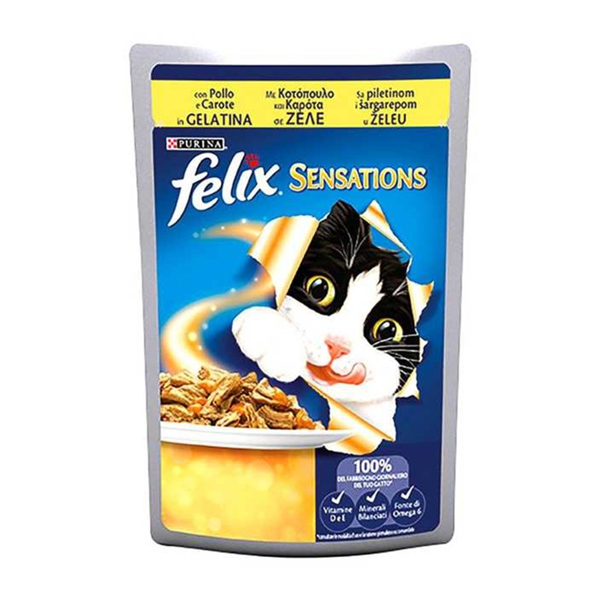 Felix Sensations 100 gr Çifte Lezzet Tavuklu Havuçlu Yetişkin Kedi Konservesi