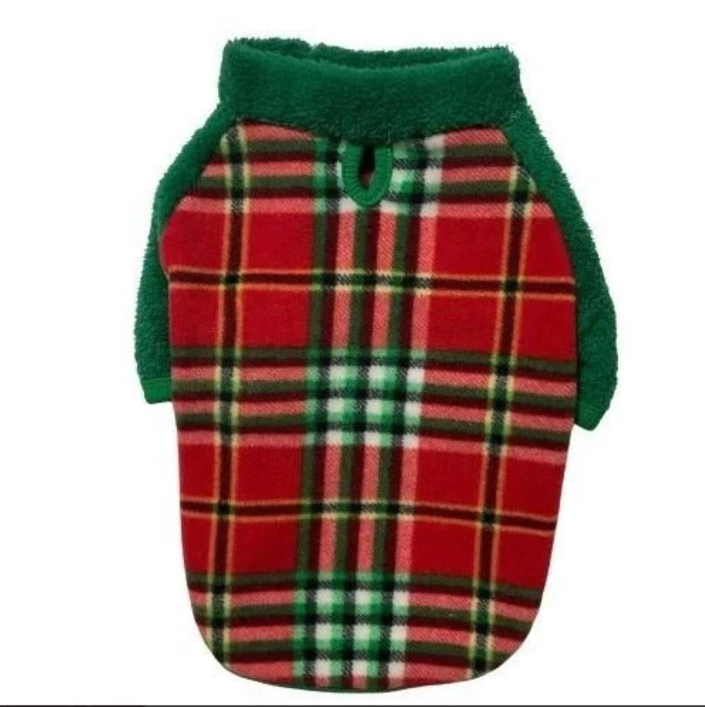 Gedyco Kırmızı Ekose Polar Küçük Irk Köpek Sweatshirtü (2,5 kg-8 kg arası köpeklere uygundur)