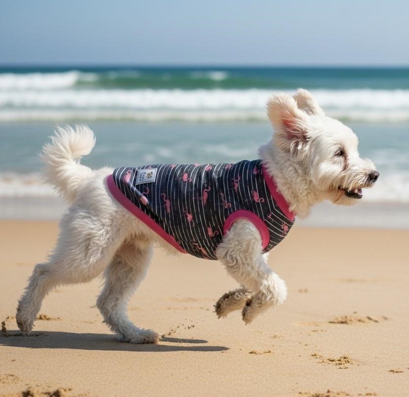 Miniş Flamingo Küçük Irk Köpek Ultra Esnek Penye T-Shirt