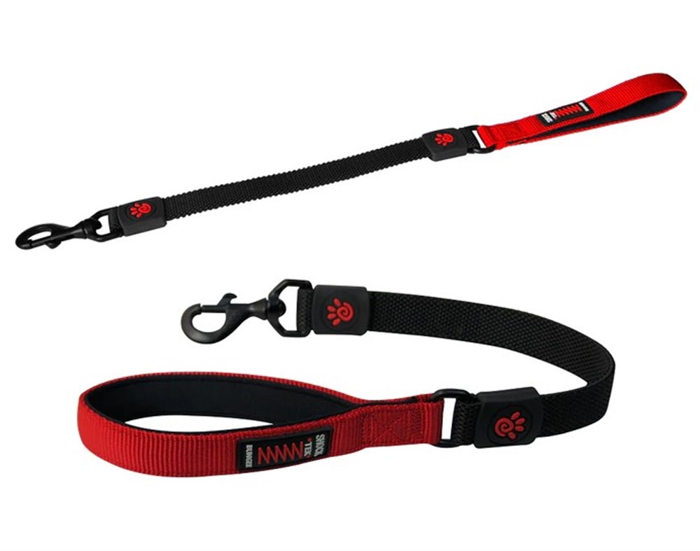 Doco Bungee Şok Emici Çift Katmanlı Köpek Kısa Gezdirme Kayışı 3 cm x 55 cm Red L