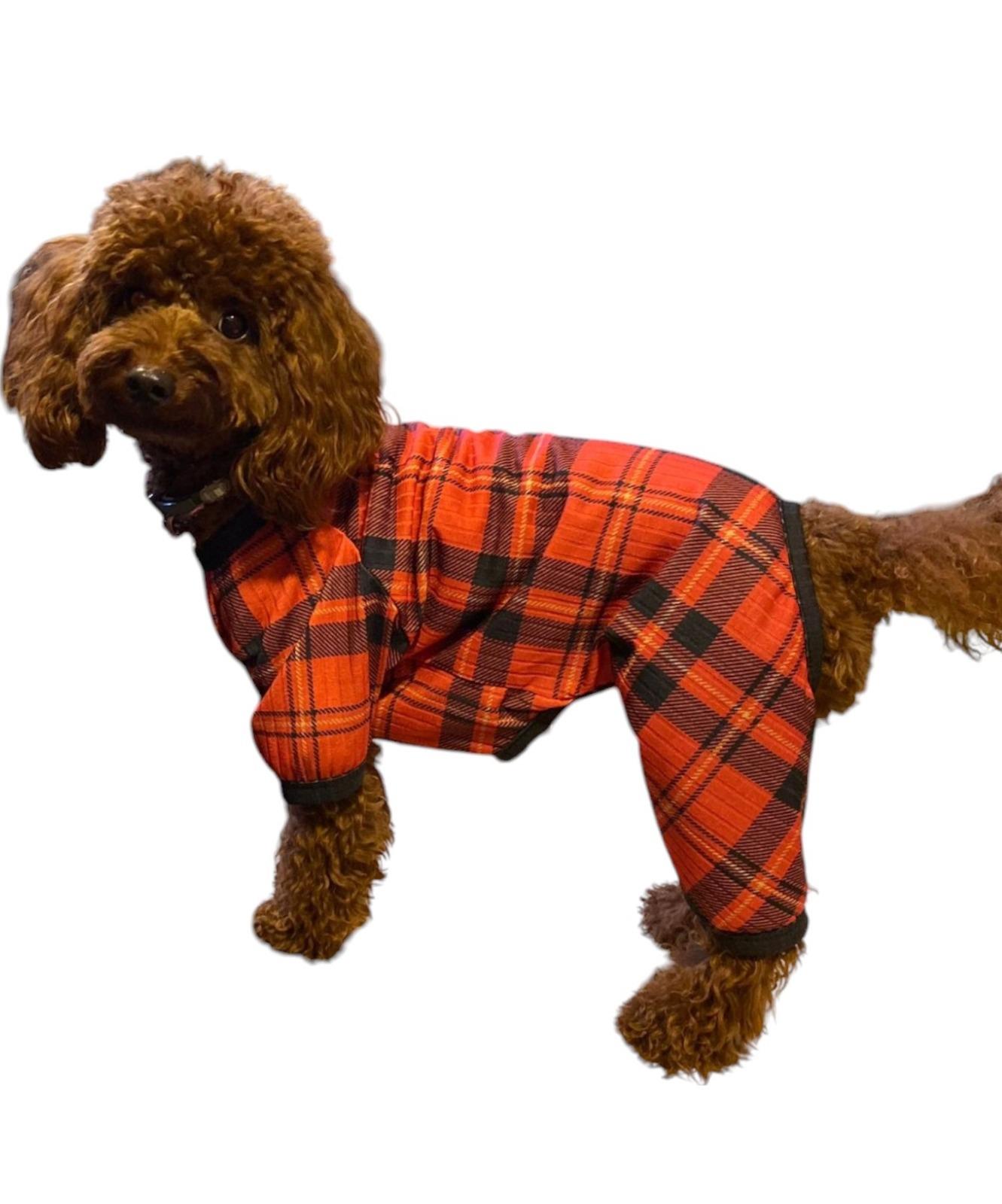 Gedyco Ekoseli Küçük Irk Köpek Penye Tulum Pjama