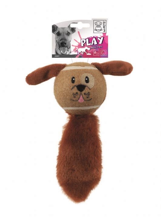 M-Pets Jimmy Hışırtılı, Tenis Toplu Kumaş Köpek Oyuncağı 19 cm