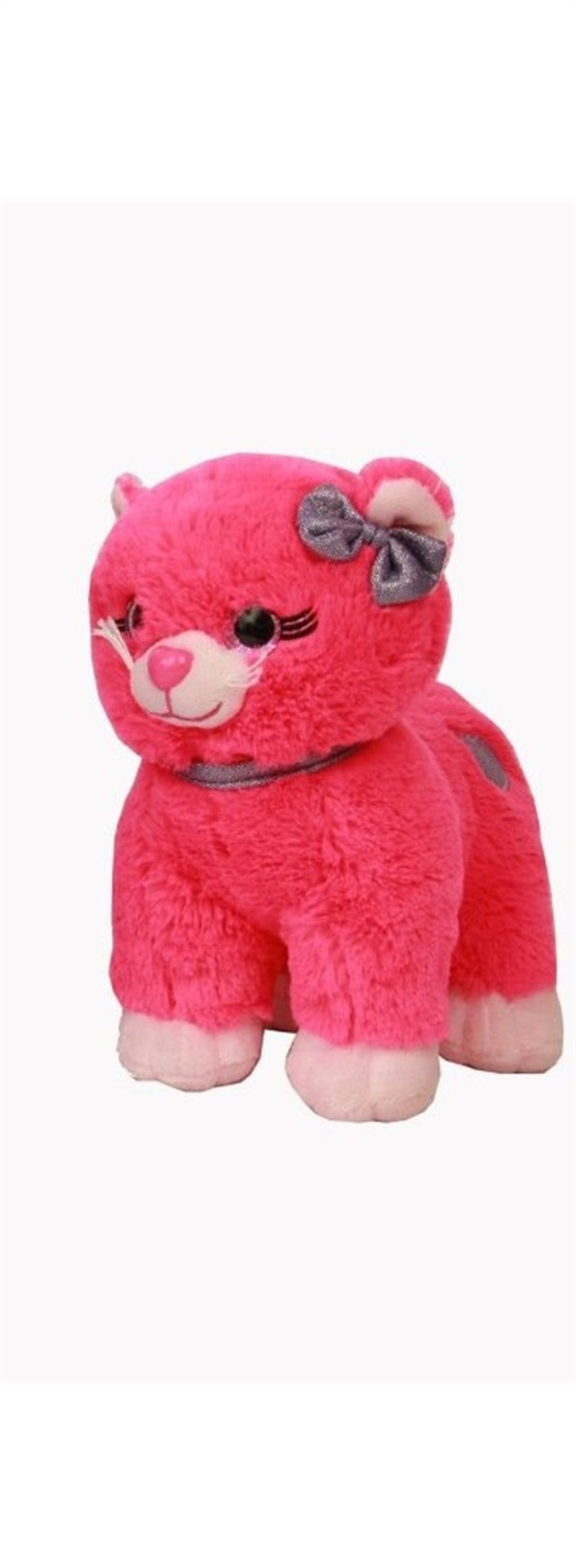 Kalpli, Kurdelalı Tatlı mı Tatlı Peluş Kedicik 23 Cm