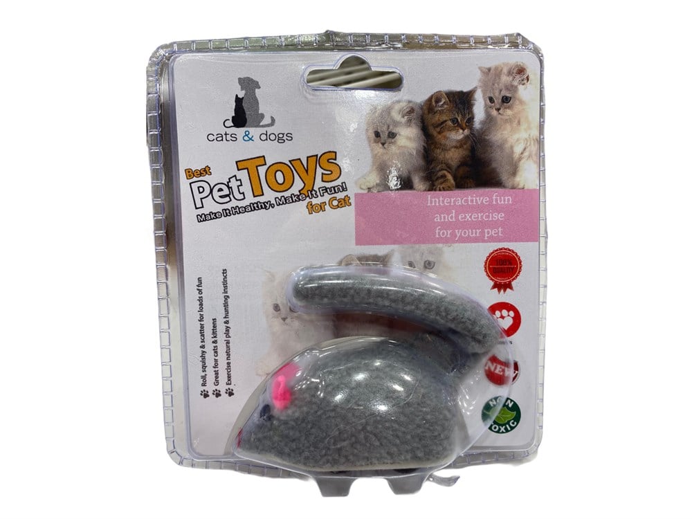Kurmalı İri Peluş Fare Kedi Oyuncağı 7 cm