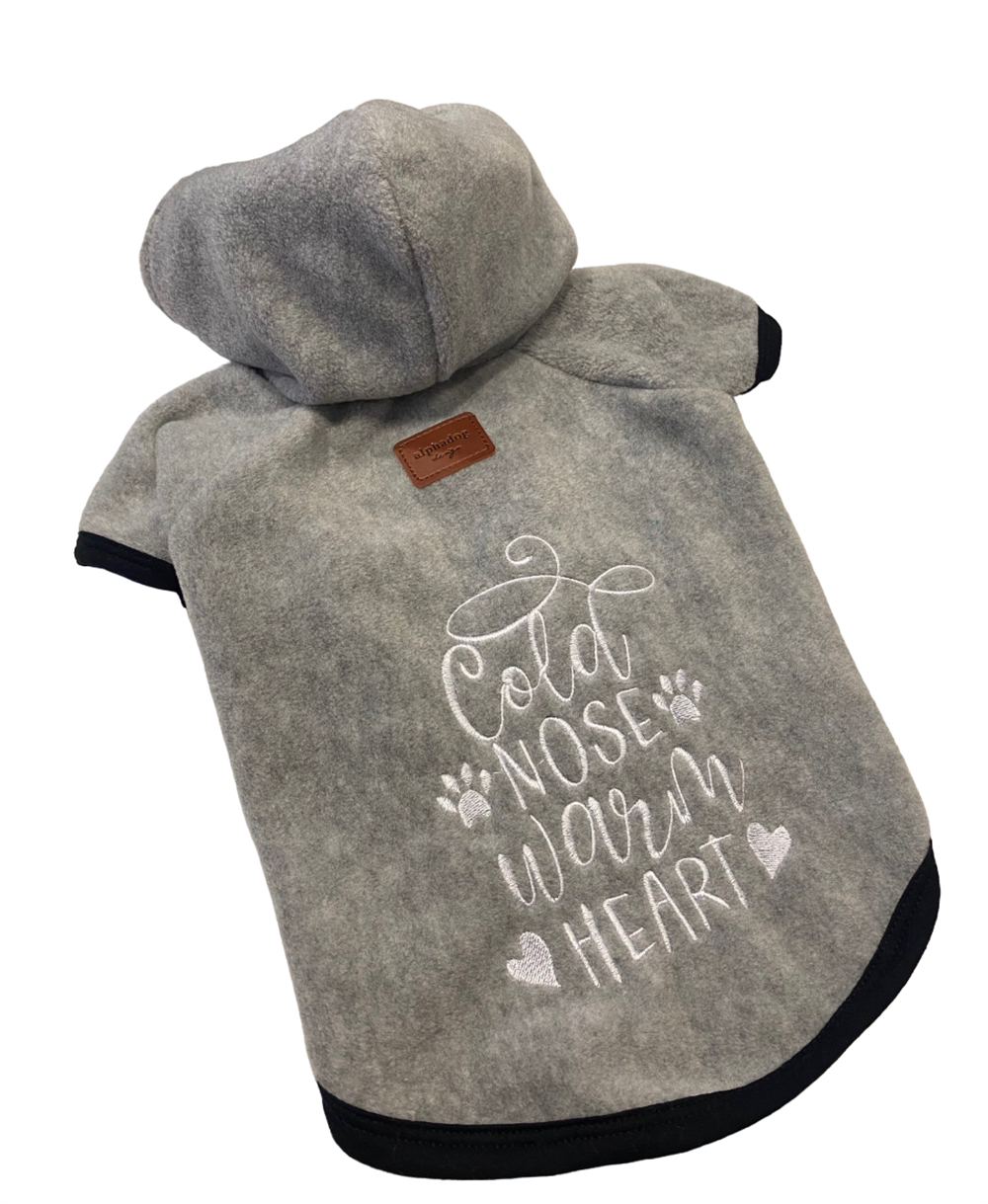 Alphadog Grey Küçük Köpek Polar Sweatshirtü (1 kg-12 kg arasına uygun bedenlerde)