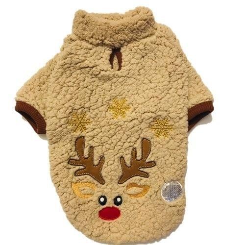 Gedyco Bej Deer Peluş Orta Irk Köpek Sweatshirtü (8 kg-20 kg arası köpeklere uygundur)